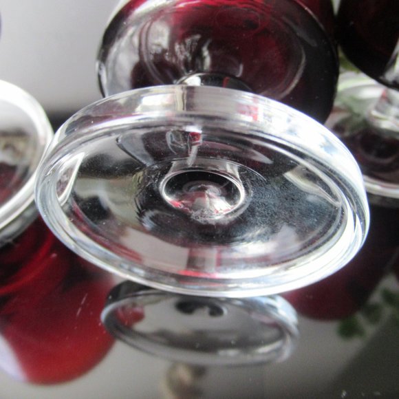 4 Red Ruby Wine Glasses by Luminarc, France - Picture 10 of 12